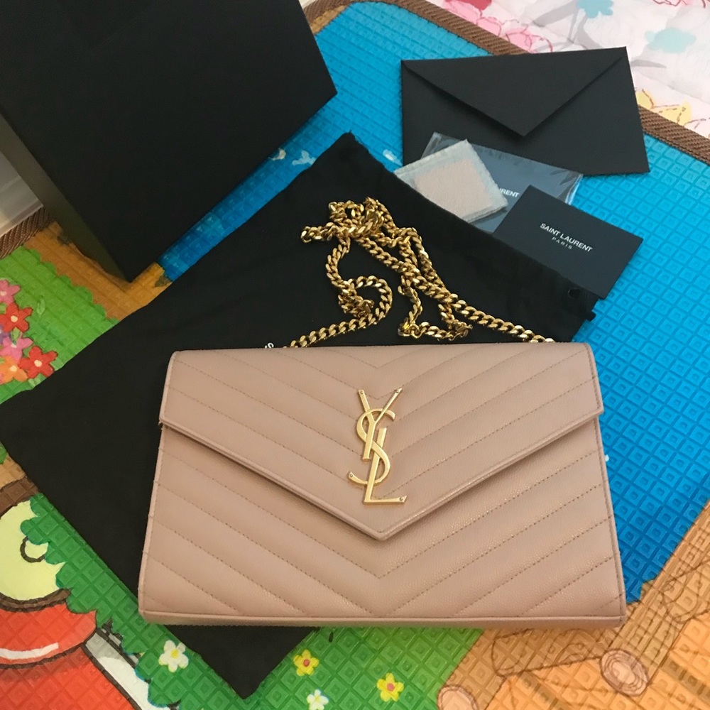YSL wallet on chain(WOC) Pale Pink